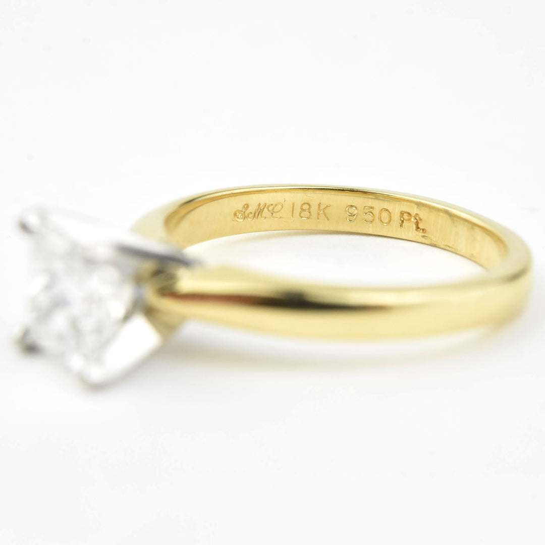 Princess Cut Diamond Solitaire Engagement Ring in 14k Yellow Gold - Goldmakers Fine Jewelry