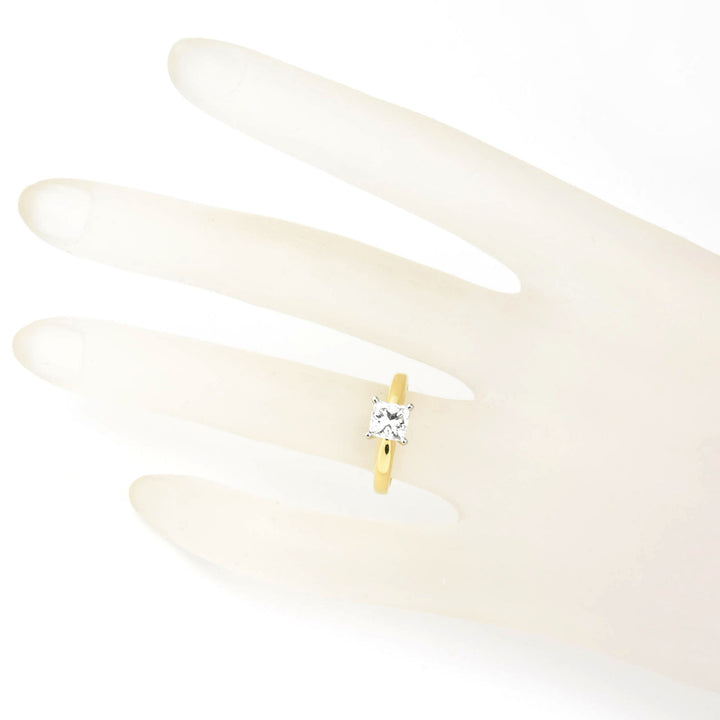 Princess Cut Diamond Solitaire Engagement Ring in 14k Yellow Gold - Goldmakers Fine Jewelry