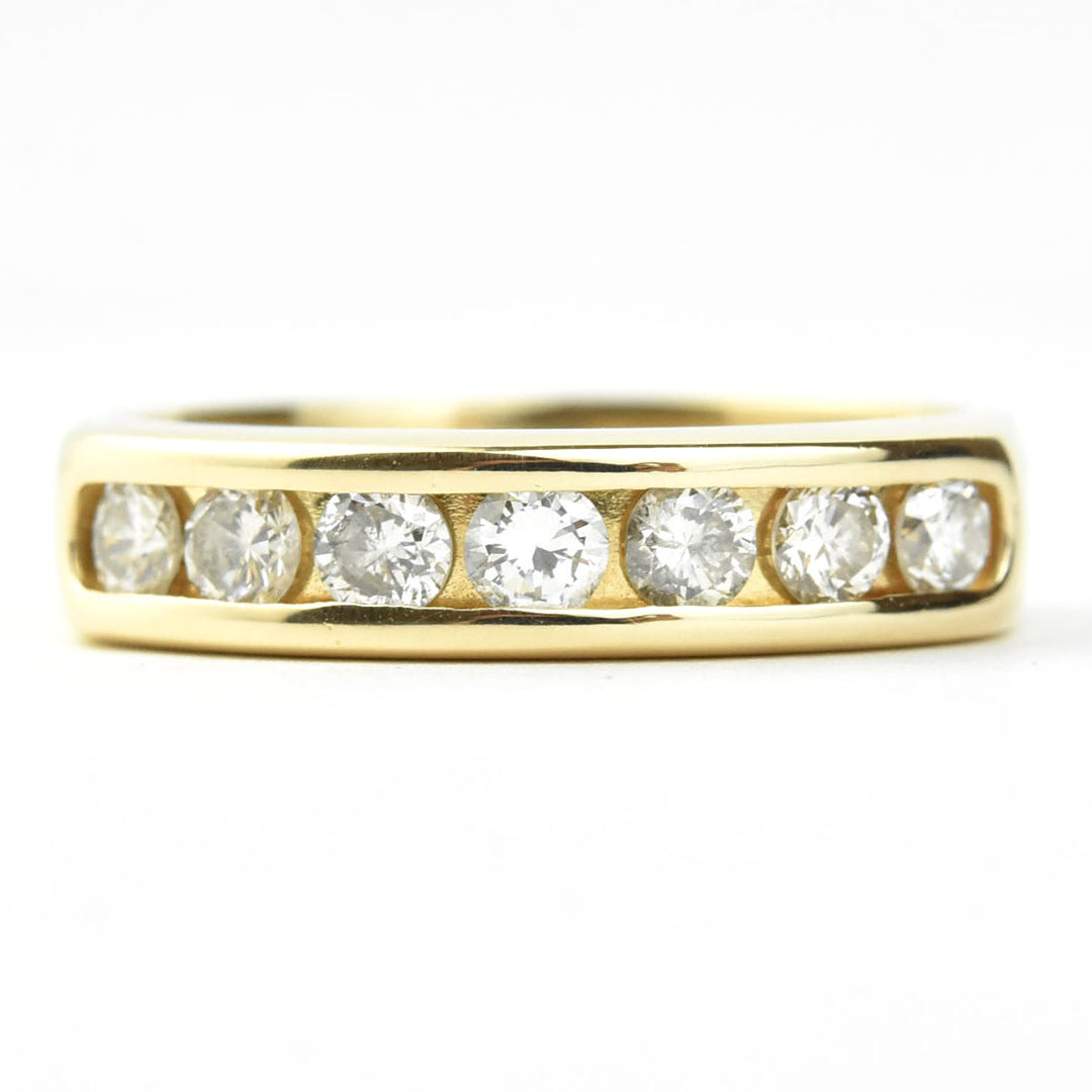 Diamond Channel-Set Band in 14k Yellow Gold - Goldmakers Fine Jewelry