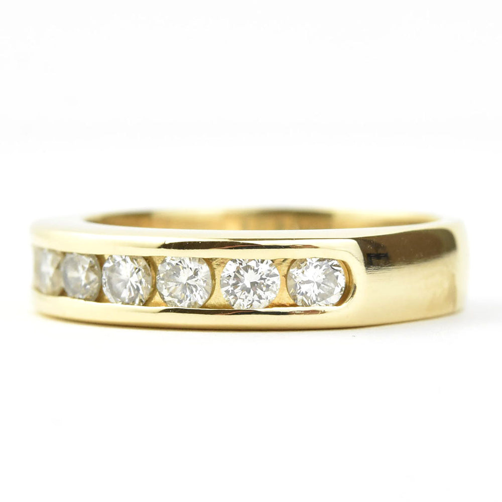 Diamond Channel-Set Band in 14k Yellow Gold - Goldmakers Fine Jewelry