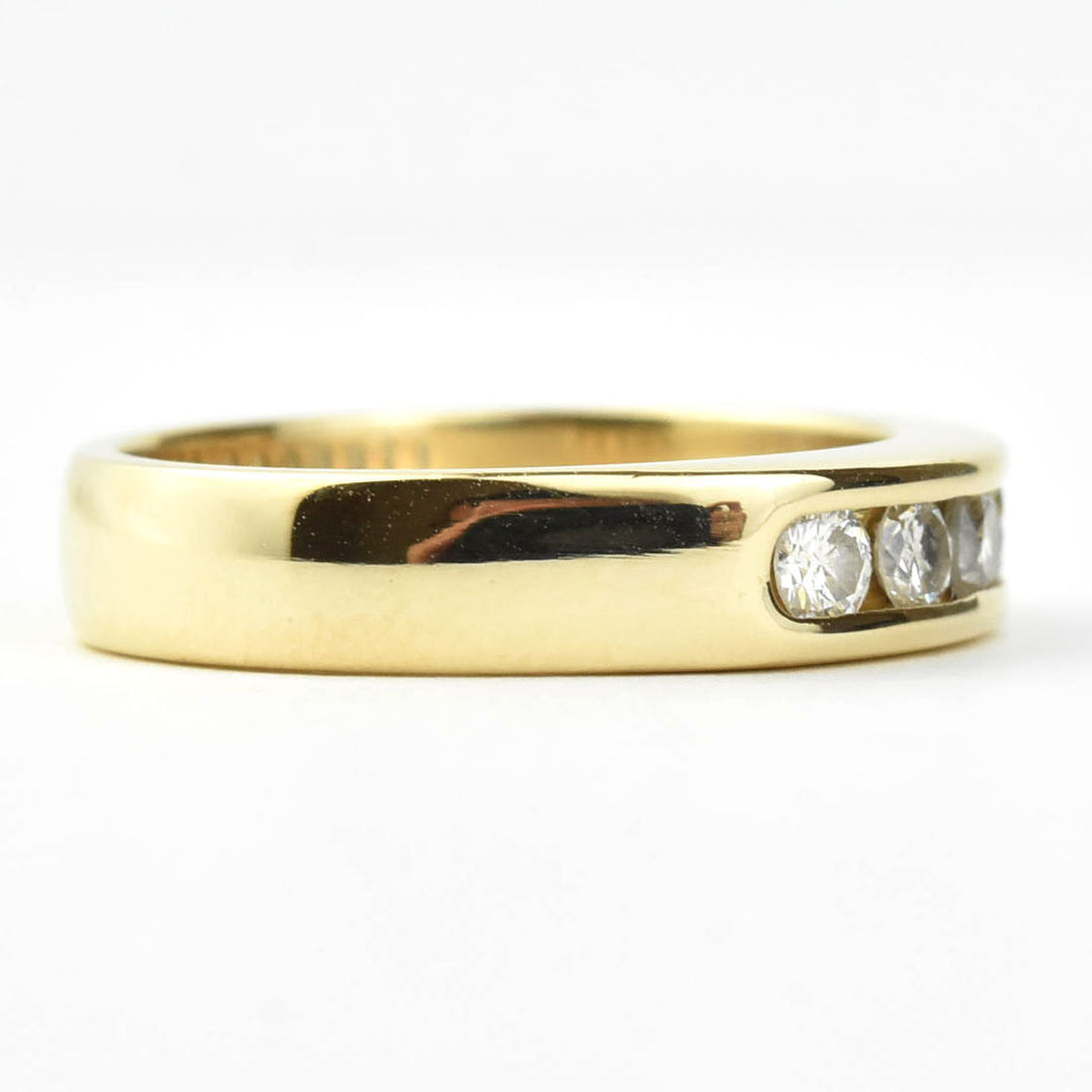Diamond Channel-Set Band in 14k Yellow Gold - Goldmakers Fine Jewelry