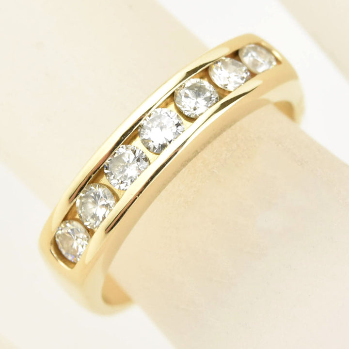Diamond Channel-Set Band in 14k Yellow Gold - Goldmakers Fine Jewelry