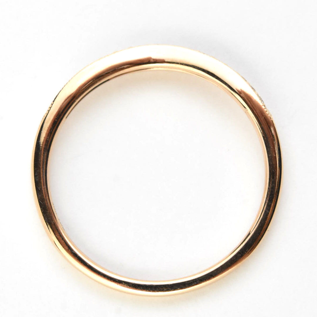 Classic Curved Diamond Milgrain Band in Rose Gold