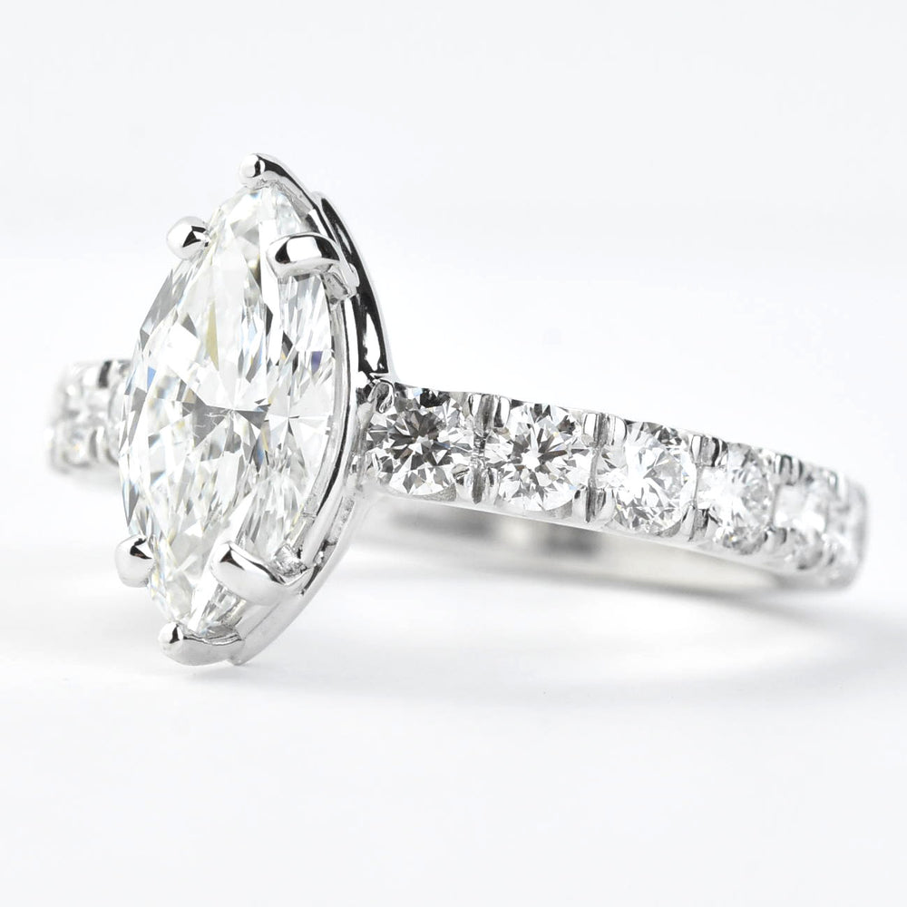 Marquise Diamond Ring in 14k White Gold - Goldmakers Fine Jewelry