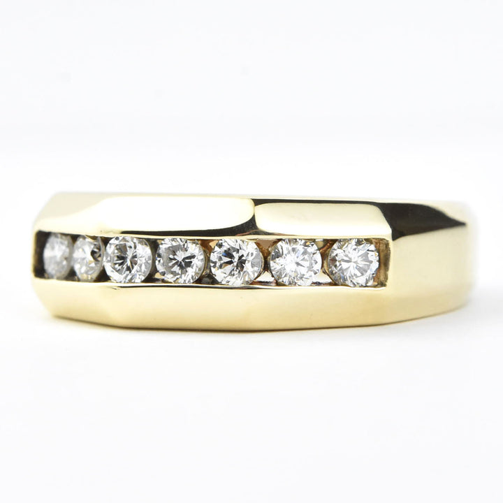 Diamond Gents Channel Band in 14k Yellow Gold
