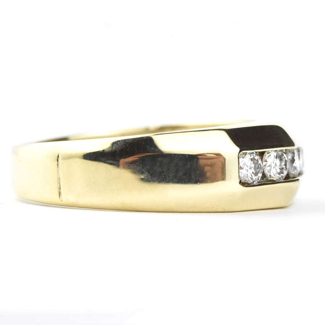 Diamond Gents Channel Band in 14k Yellow Gold