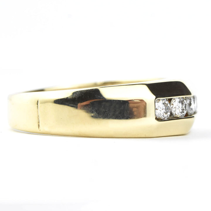 Diamond Gents Channel Band in 14k Yellow Gold