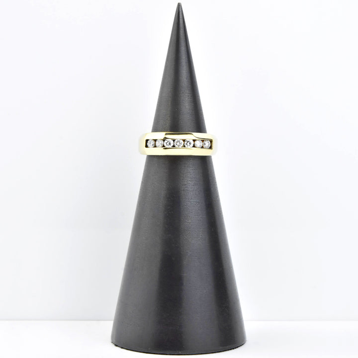 Diamond Gents Channel Band in 14k Yellow Gold