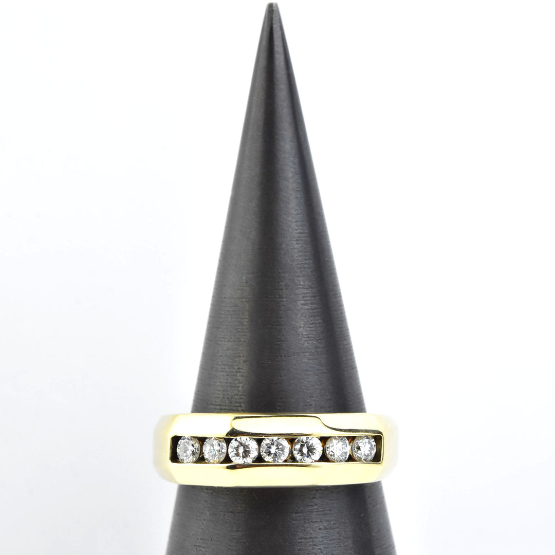 Diamond Gents Channel Band in 14k Yellow Gold