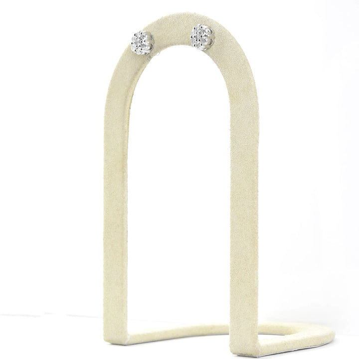 White Gold Diamond Cluster Earrings