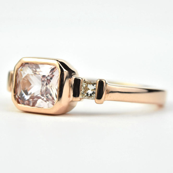 East West Pink Sapphire and Diamond Ring - Goldmakers Fine Jewelry