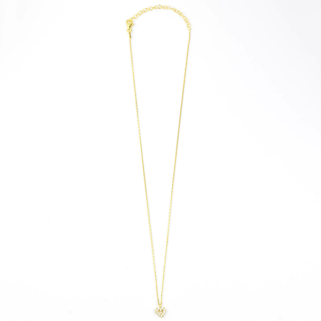 Crystal Heart Necklace in Gold Vermeil