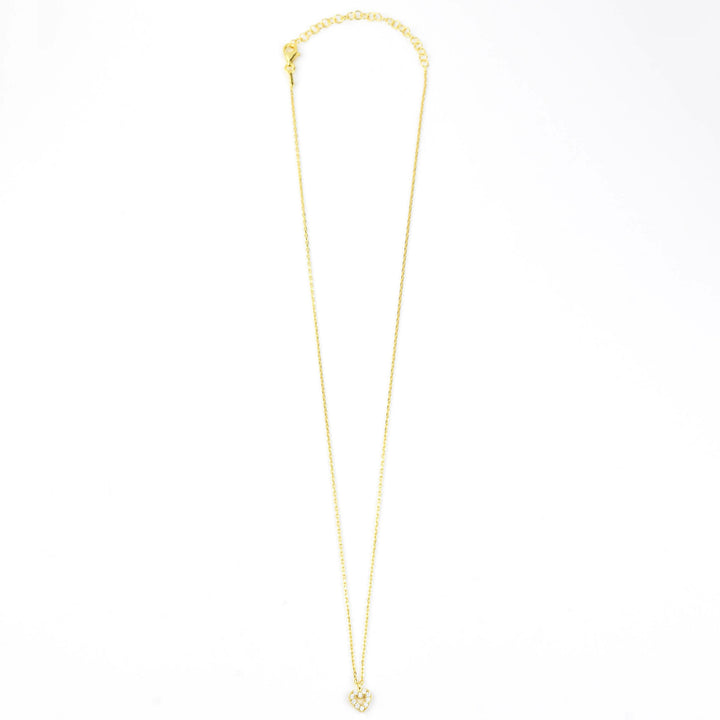 Crystal Heart Necklace in Gold Vermeil