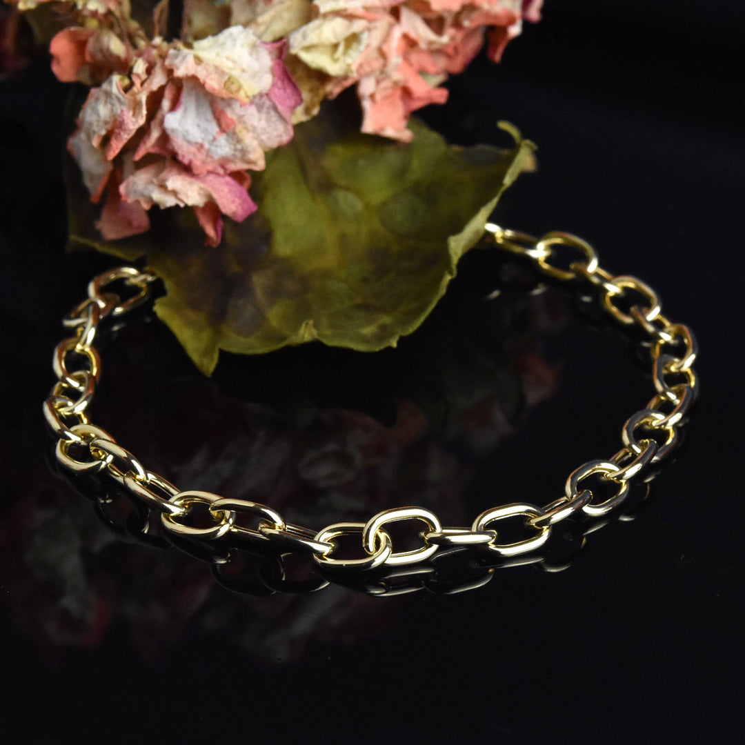 Gold Cable Chain Bracelet in 14k