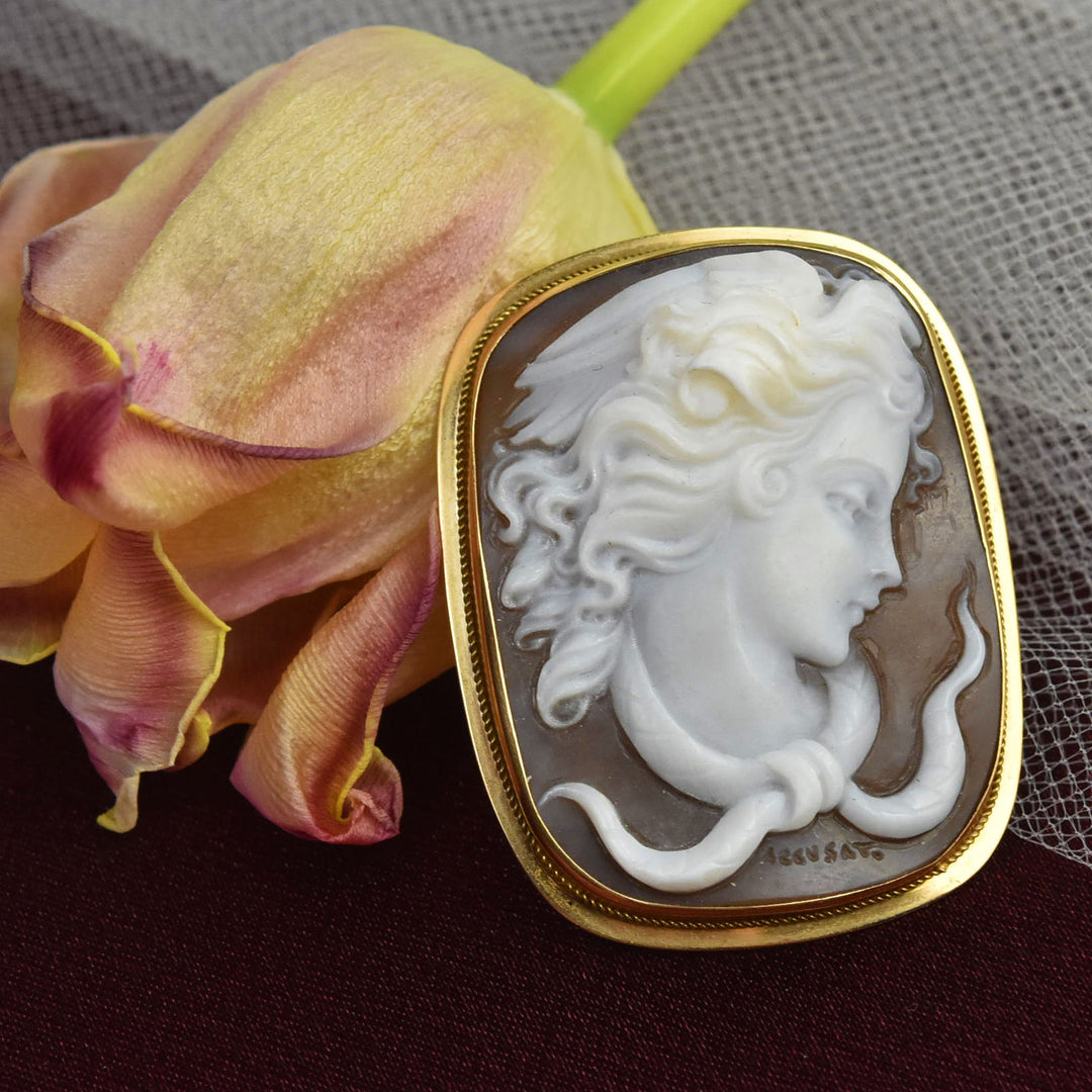 Kessler Shell Cameo Pendant and Brooch - Goldmakers Fine Jewelry