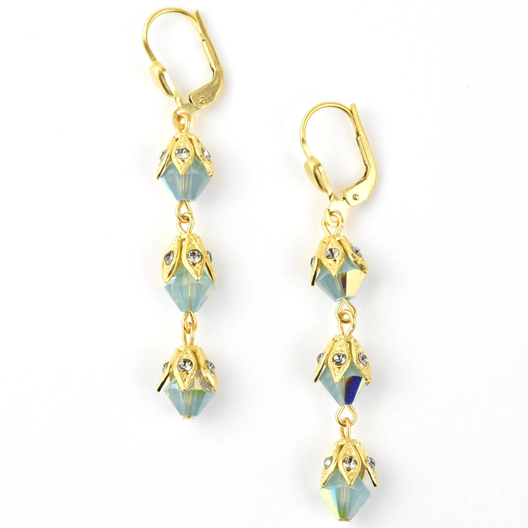 Capped Beaded Drop Earrings