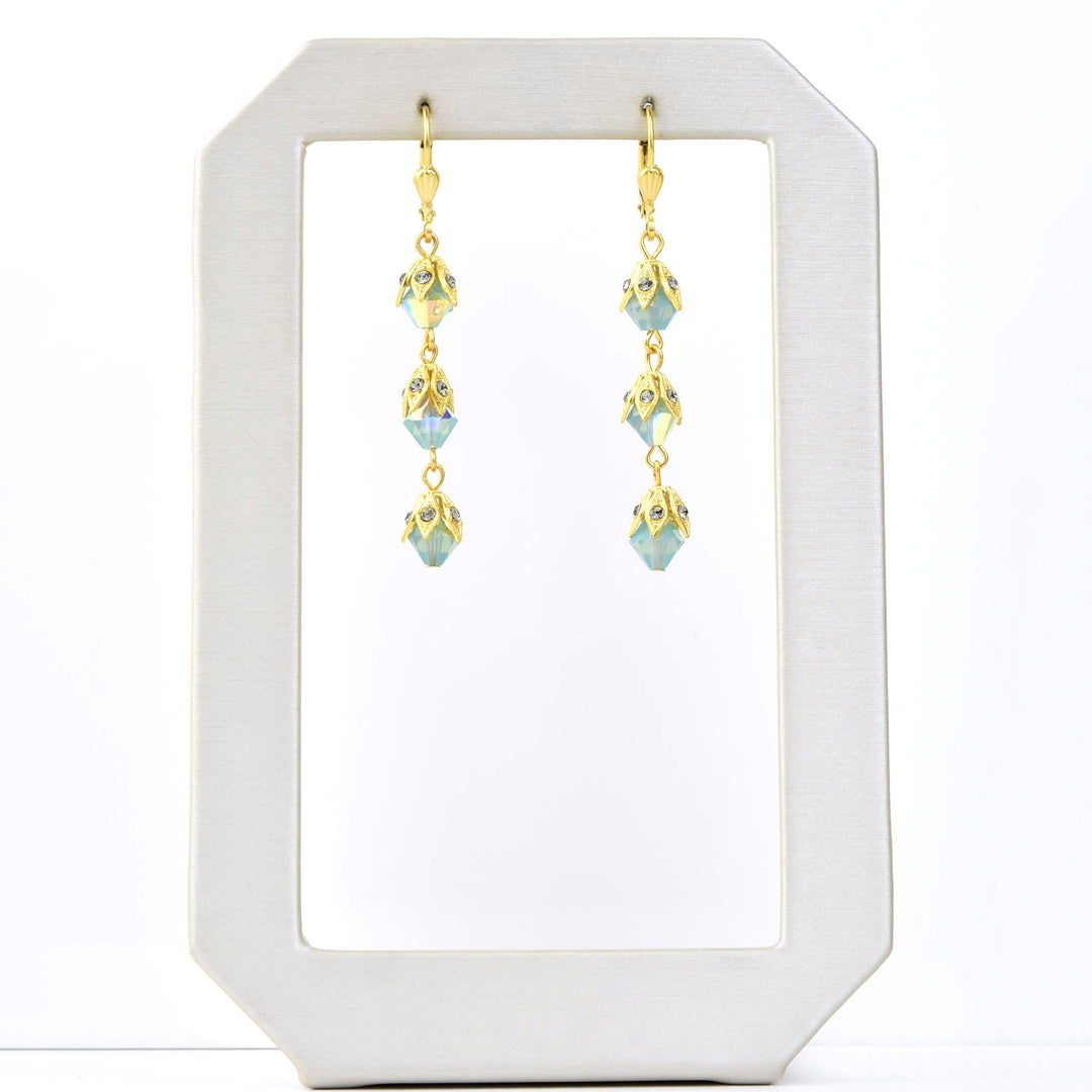 Capped Beaded Drop Earrings