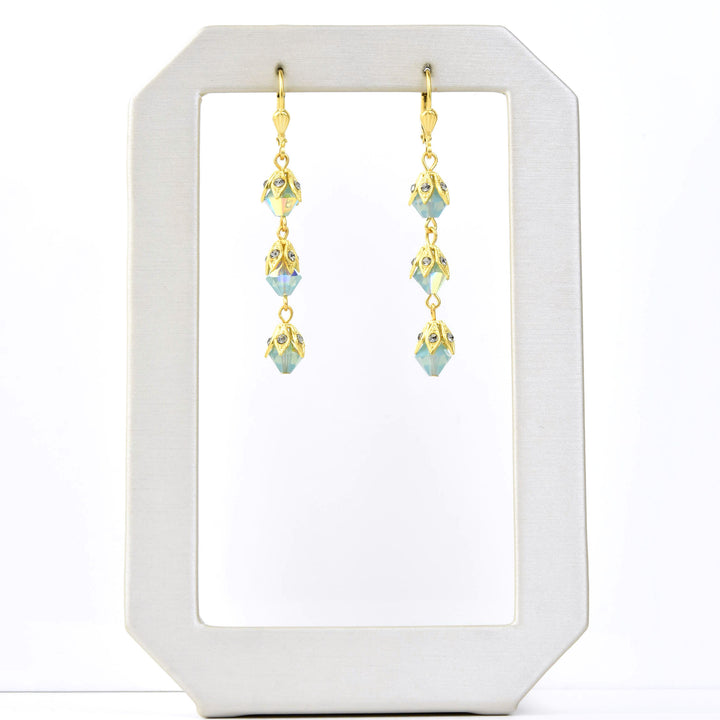 Capped Beaded Drop Earrings