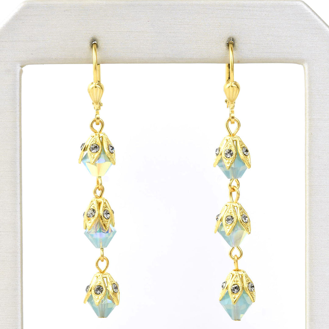 Capped Beaded Drop Earrings