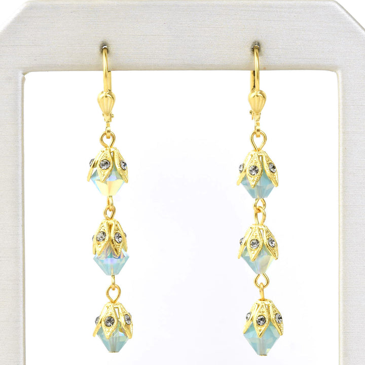 Capped Beaded Drop Earrings