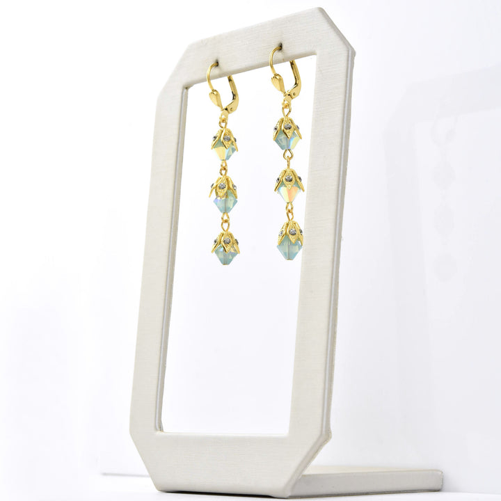 Capped Beaded Drop Earrings