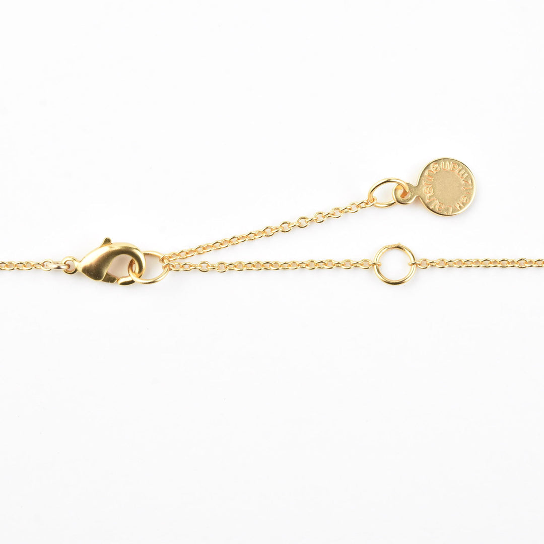 Medium Capsule Necklace with White Crystals - Goldmakers Fine Jewelry