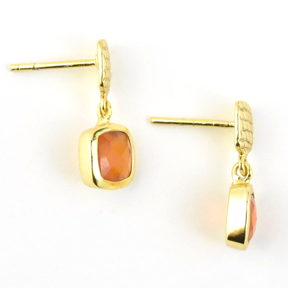 Gold Plated Carnelian Dangles - Goldmakers Fine Jewelry