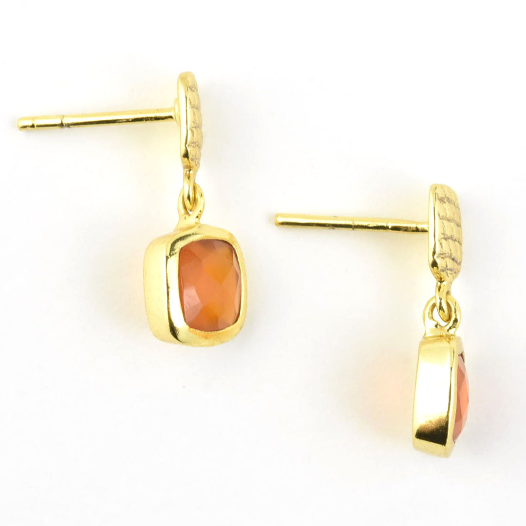 Gold Plated Carnelian Dangles - Goldmakers Fine Jewelry