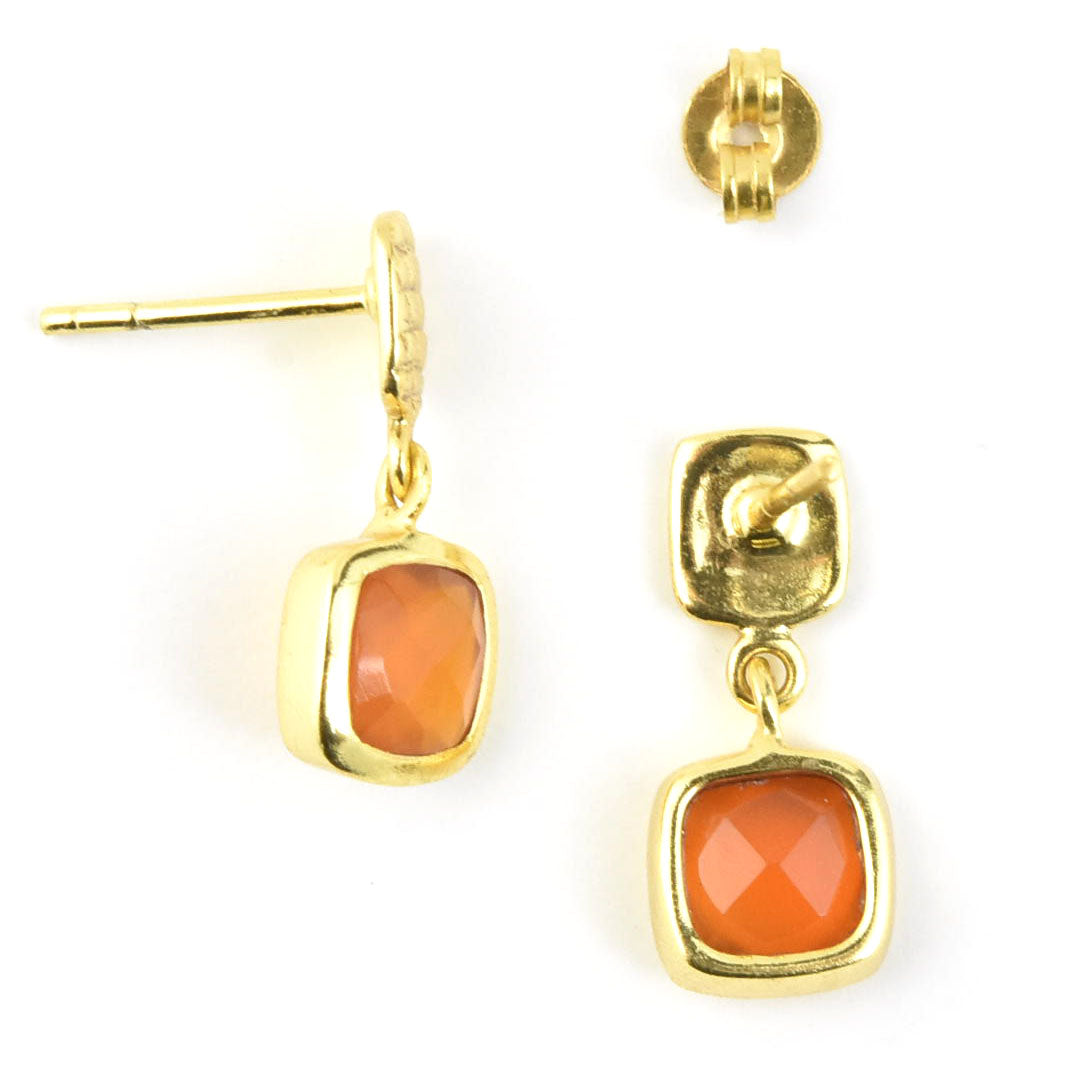 Gold Plated Carnelian Dangles - Goldmakers Fine Jewelry