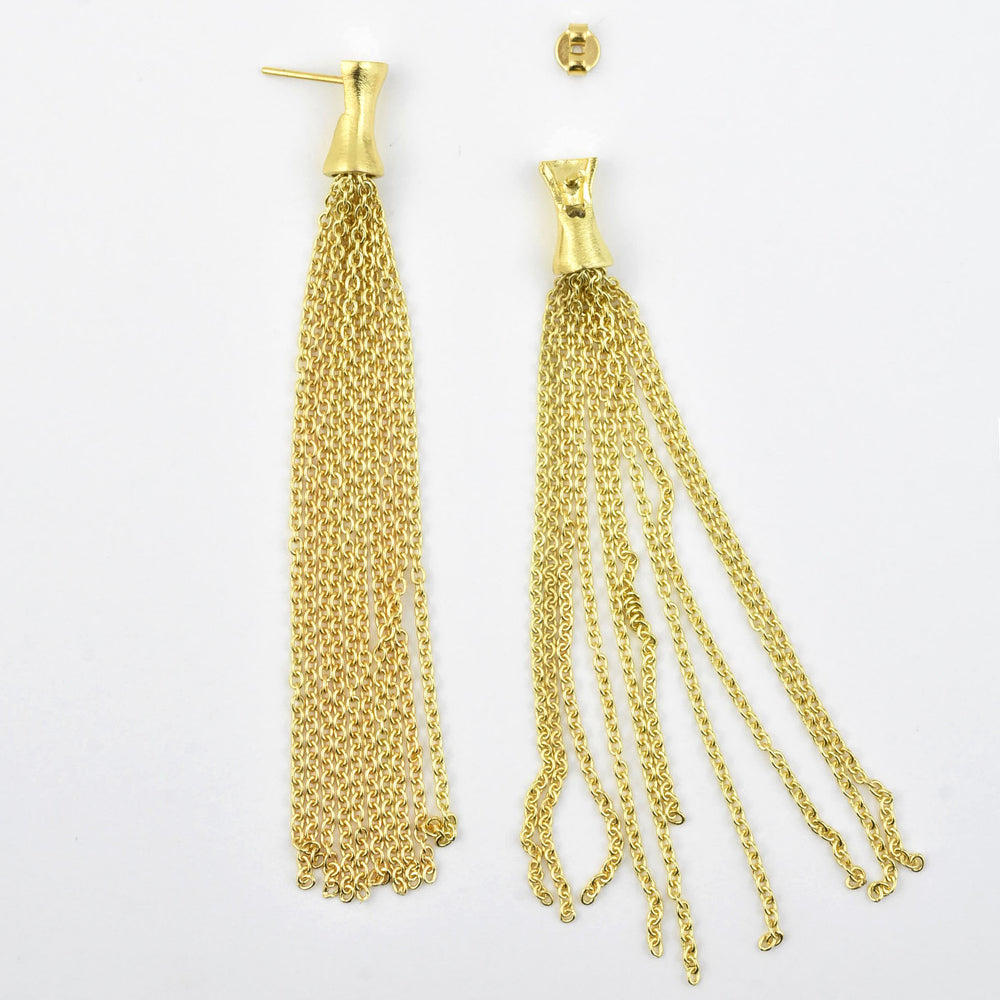 Chain Tassel Earrings - Goldmakers Fine Jewelry