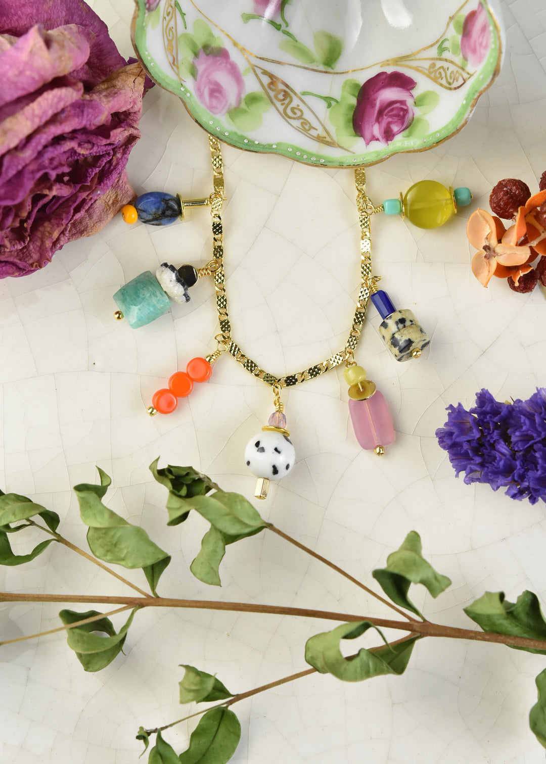 Charm Necklace, Bright Beads