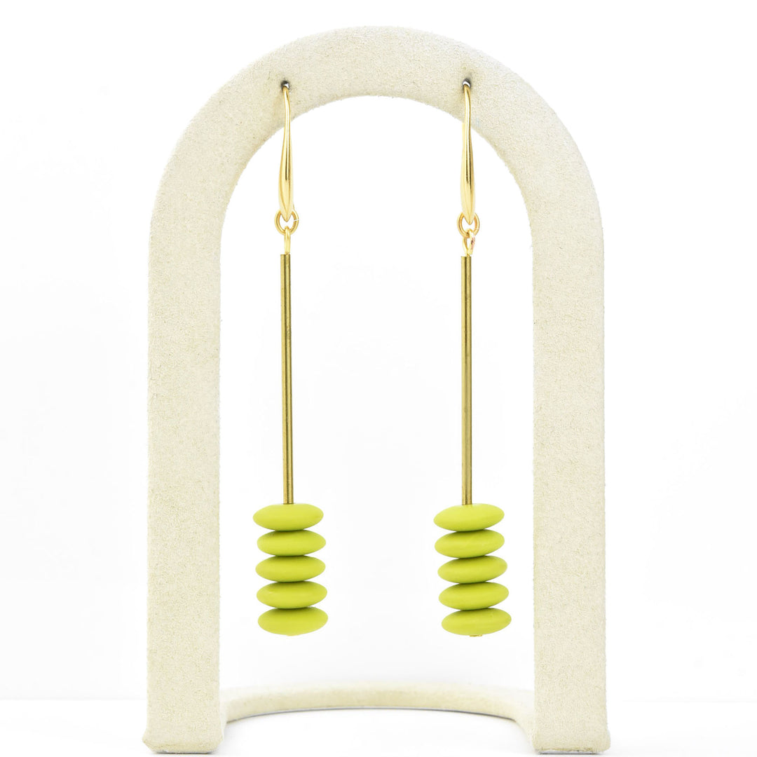 Chartreuse Disc Earrings - Goldmakers Fine Jewelry