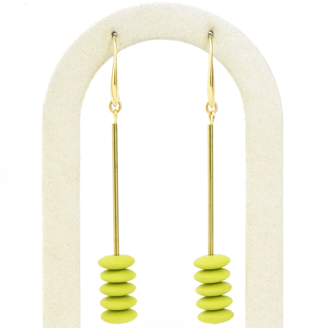 Chartreuse Disc Earrings - Goldmakers Fine Jewelry