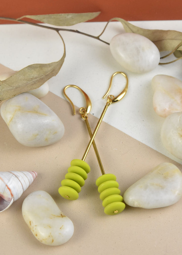 Chartreuse Disc Earrings - Goldmakers Fine Jewelry