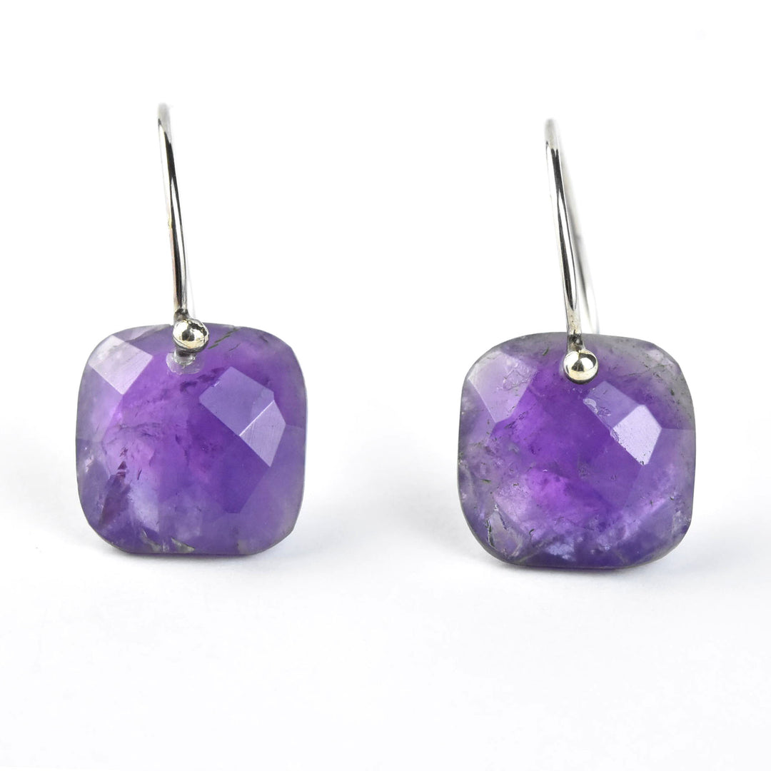 Dazzling Cushion Cut Amethyst Earrings - Goldmakers Fine Jewelry