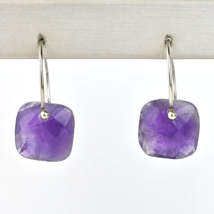 Dazzling Cushion Cut Amethyst Earrings - Goldmakers Fine Jewelry