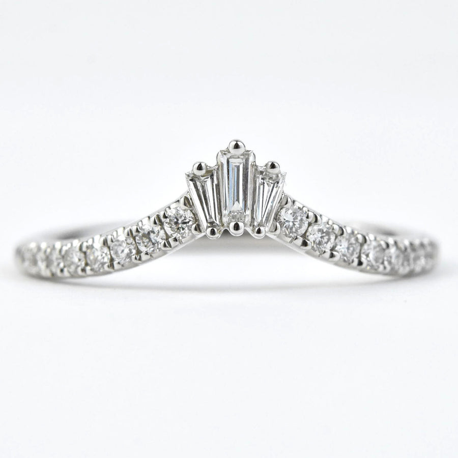 Chevron Band with Baguette Diamonds - Goldmakers Fine Jewelry