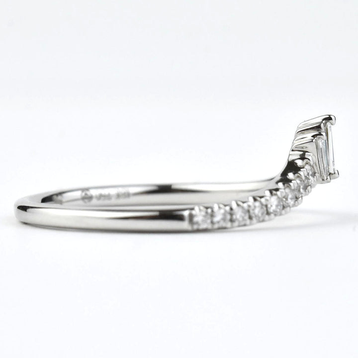 Chevron Band with Baguette Diamonds - Goldmakers Fine Jewelry