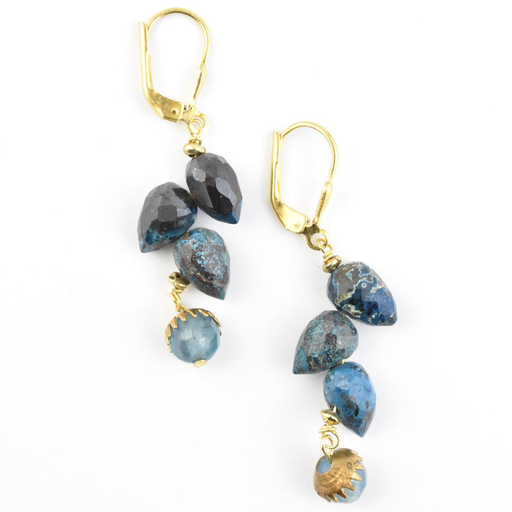 Chrysocolla Briolette Drops