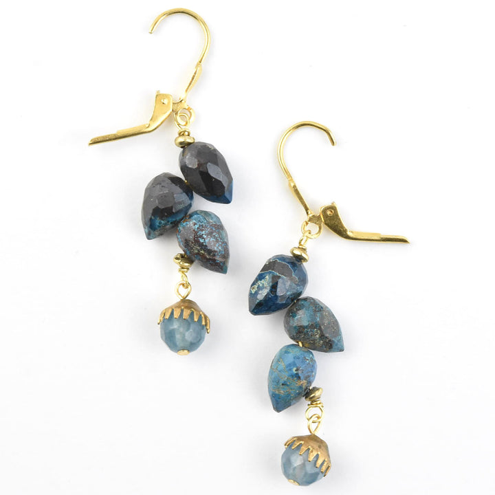 Chrysocolla Briolette Drops