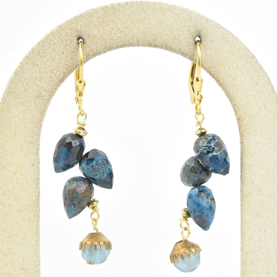 Chrysocolla Briolette Drops