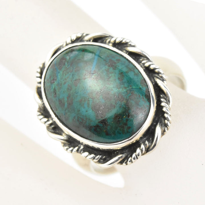 Oval Chrysocolla Ring in Sterling Silver - Goldmakers Fine Jewelry