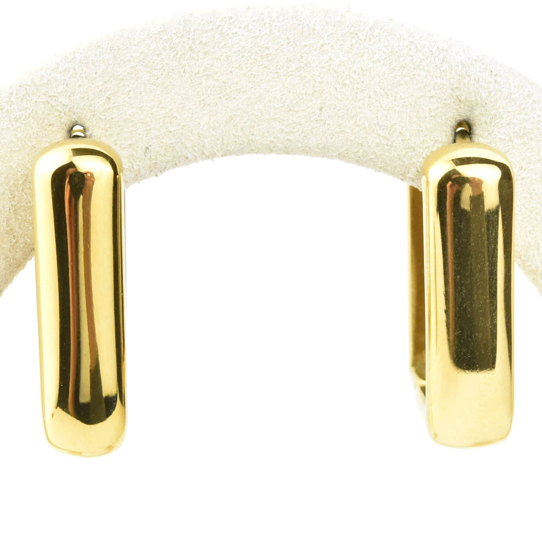 Chunky Rounded Rectangle Huggie Hoops - Goldmakers Fine Jewelry