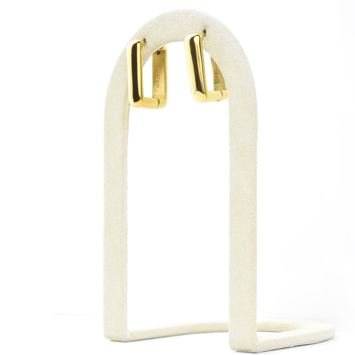 Chunky Rounded Rectangle Huggie Hoops - Goldmakers Fine Jewelry