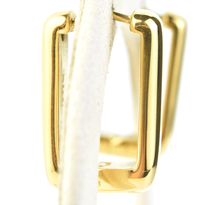 Chunky Rounded Rectangle Huggie Hoops - Goldmakers Fine Jewelry