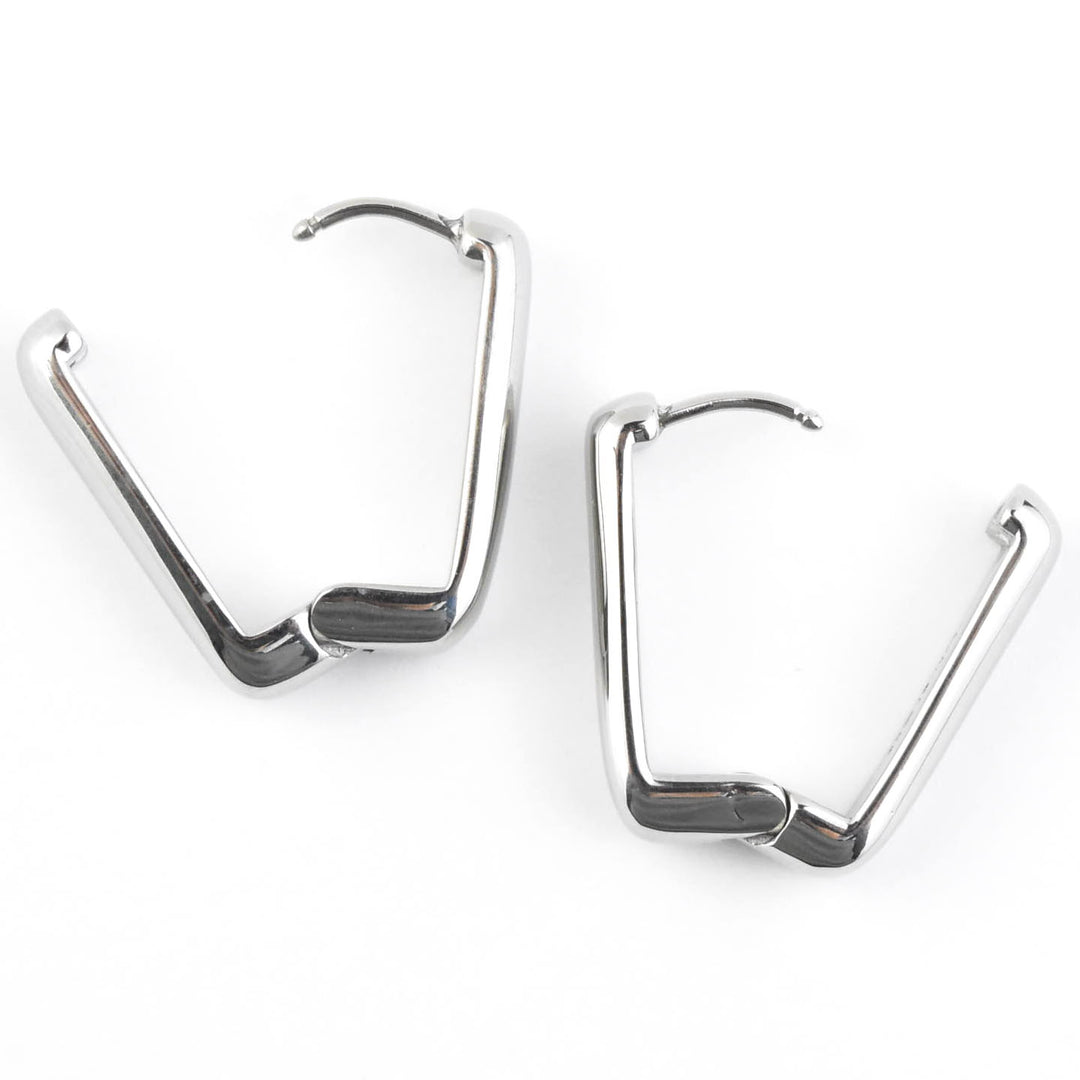 Chunky Rounded Rectangle Huggie Hoops - Goldmakers Fine Jewelry