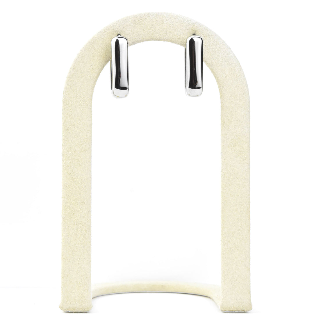 Chunky Rounded Rectangle Huggie Hoops - Goldmakers Fine Jewelry
