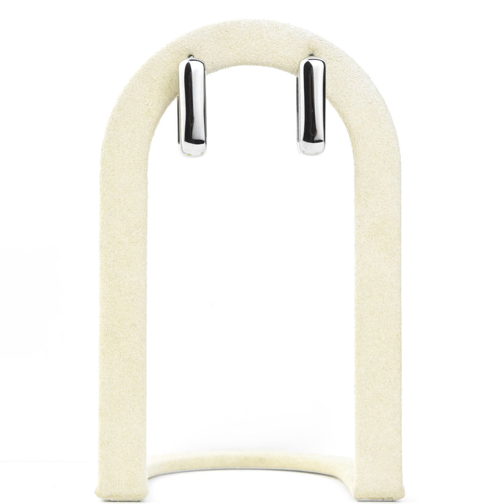 Chunky Rounded Rectangle Huggie Hoops - Goldmakers Fine Jewelry