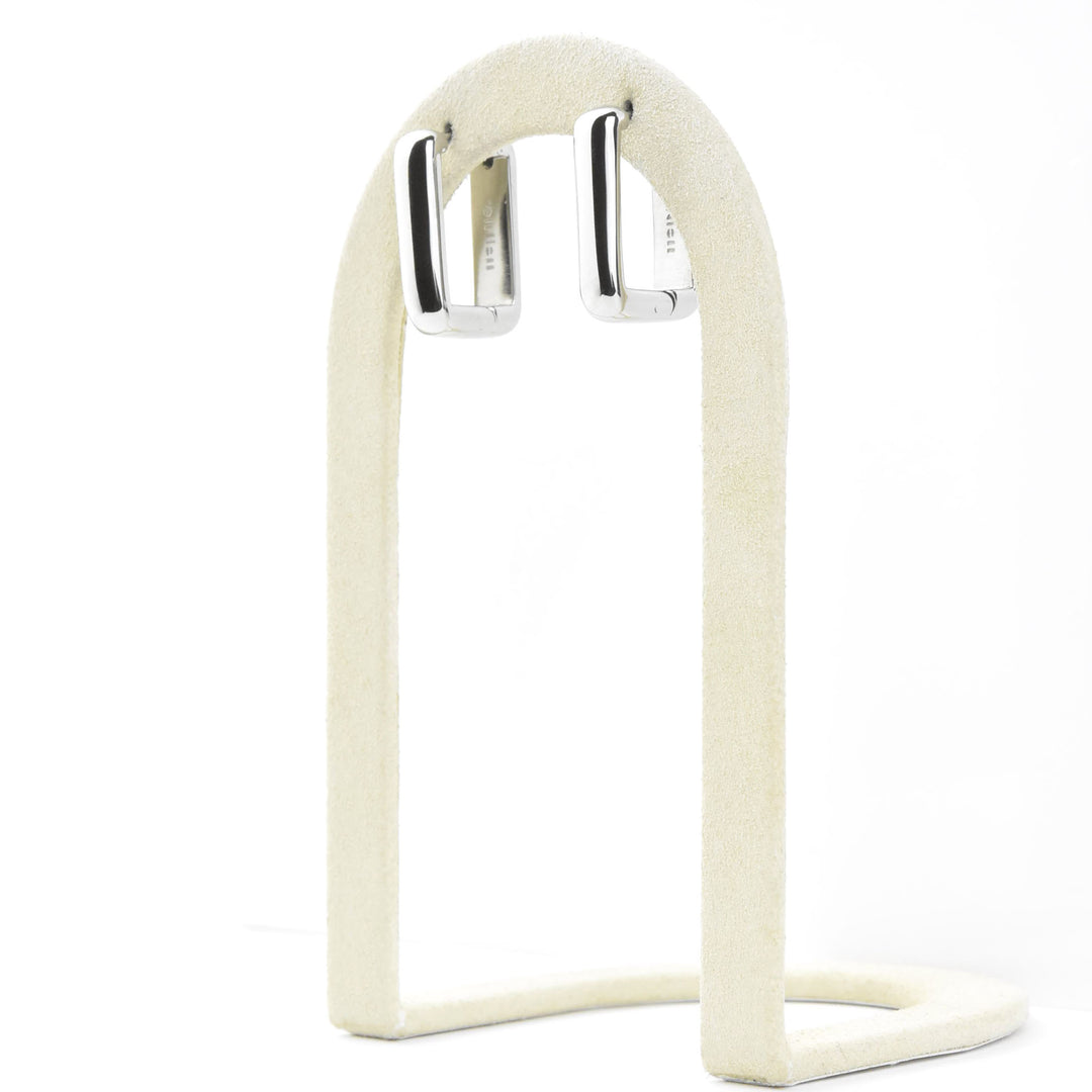 Chunky Rounded Rectangle Huggie Hoops - Goldmakers Fine Jewelry
