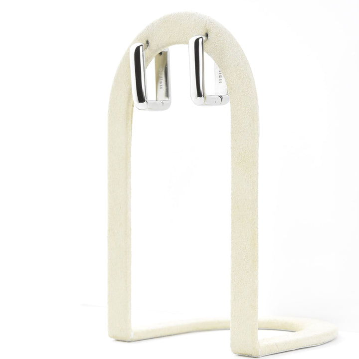 Chunky Rounded Rectangle Huggie Hoops - Goldmakers Fine Jewelry
